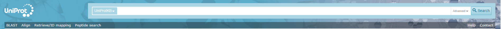 Search box on the UniProt website